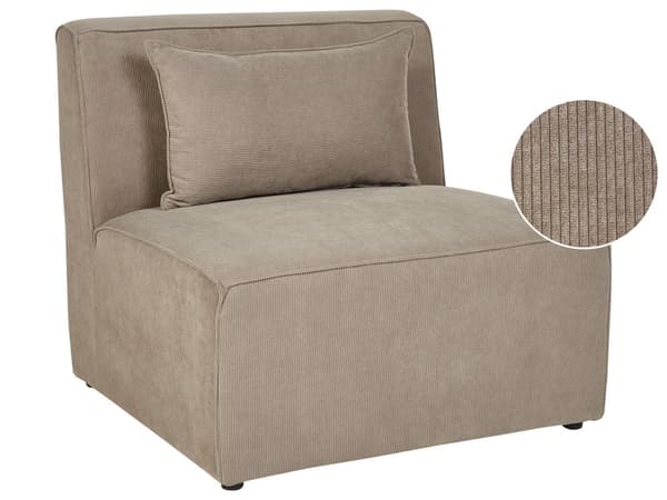 Mellemmodul Taupe Polstret 1 Personers Sektion Element i en Modulsofa