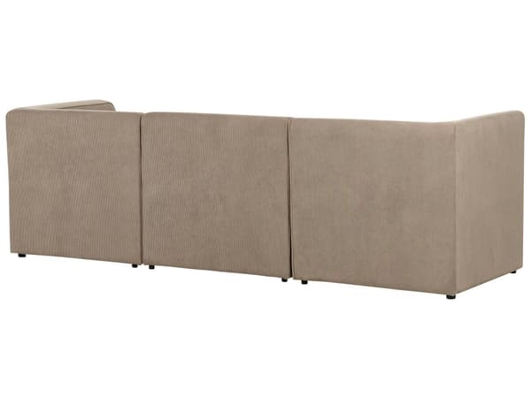 Sofa Taupe Fløjl 3 personers Modulsofa med Fodskammel med Hynder Moderne Stil