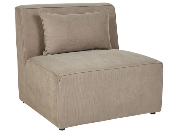 Sofa Taupe Fløjl 3 personers Modulsofa med Fodskammel med Hynder Moderne Stil