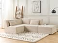 Miniatyrbilde 7 av 11: 1-seters modul Beige Kordfløyel Modulsofa Midtmodul Moderne design Stue