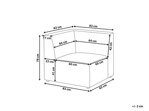 Hjørnemodul Taupe Kordfløyel 1-seter Modulsofa Moderne design Stue