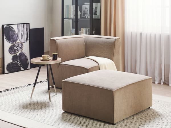 Hjørnemodul Taupe Kordfløyel 1-seter Modulsofa Moderne design Stue