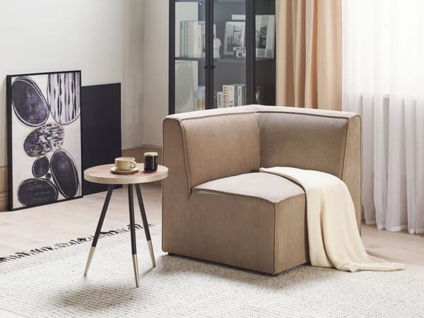 Hjørnemodul Taupe Kordfløyel 1-seter Modulsofa Moderne design Stue