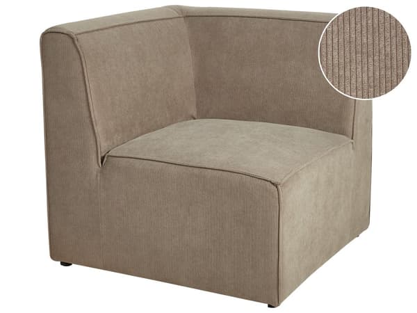 Hjørnemodul Taupe Kordfløyel 1-seter Modulsofa Moderne design Stue