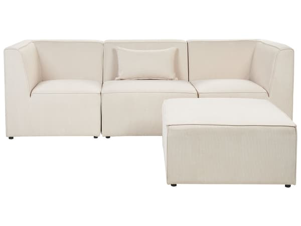 Modulär soffa Beige Manchester med ottoman 3-sitsig sektionssoffa Modern design