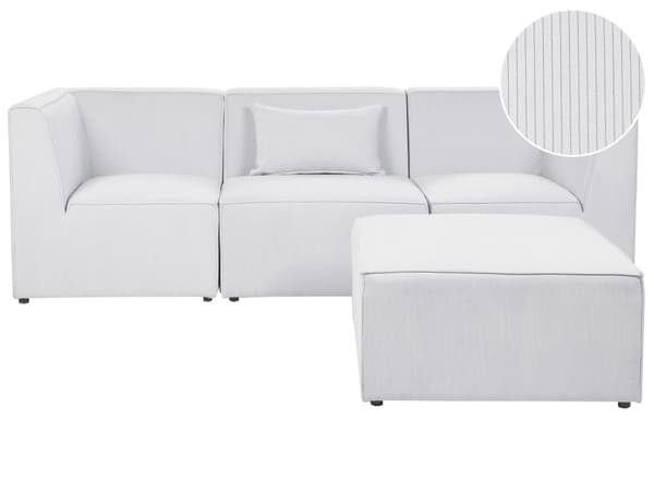 Modulär soffa Off White Manchester med ottoman 3-sitsig sektionssoffa Modern design