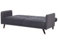 Miniatyrbilde 6 av 11: Sovesofa Grå Fløyelsstoff Moderne Stue 3-seter Treben Skinnarm
