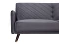 Miniatyrbilde 8 av 11: Sovesofa Grå Fløyelsstoff Moderne Stue 3-seter Treben Skinnarm