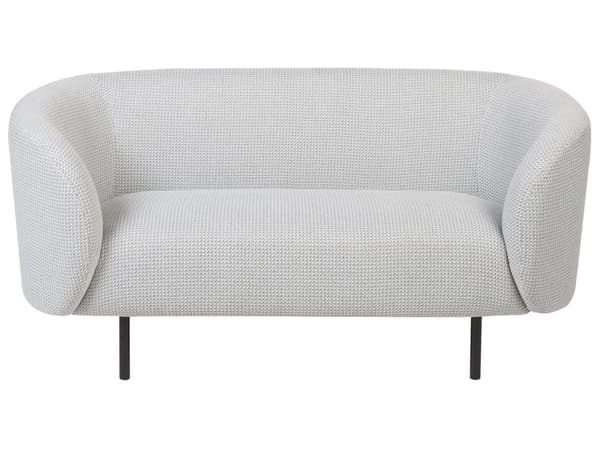 2-seters Sofa Svart Hvit Boucle Stoff Myk Gull Ren Retro Glam Kunst Art Decor Stil