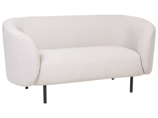2-seters Sofa Beige Boucle Stoff Myk Gull Ren Retro Glam Kunst Art Decor Stil