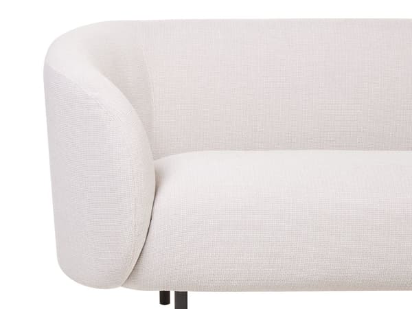 2-seters Sofa Beige Boucle Stoff Myk Gull Ren Retro Glam Kunst Art Decor Stil