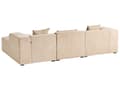 Miniatyrbillede 6 af 11: Hjørnesofa beige fløjl 3-personers venstre hånd ekstra spredte hynder moderne stue