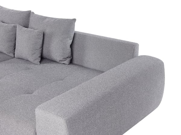 Sofa Grå Stoff 4-seters Puterygg Moderne Tradisjonell Stue 8 Puter