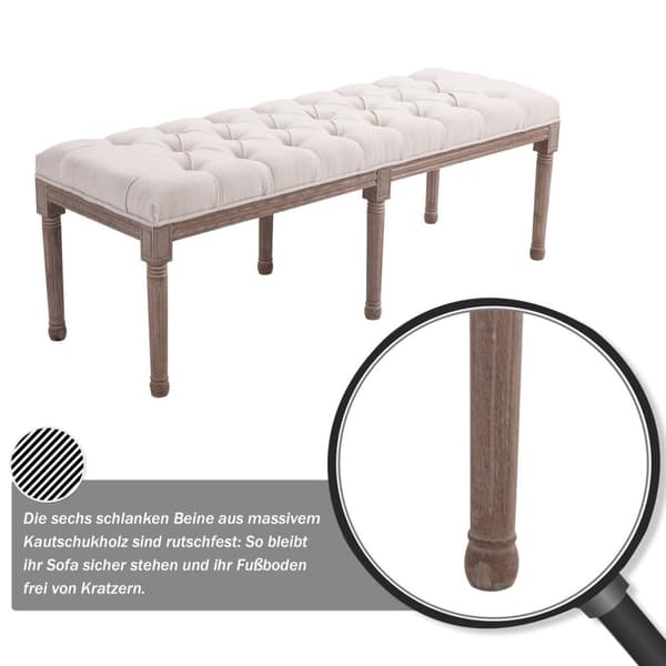 Rootz polstret sofa - beige, naturlig - skum, hør, træ - 55,91 cm x 18,5 cm x 20,08 cm