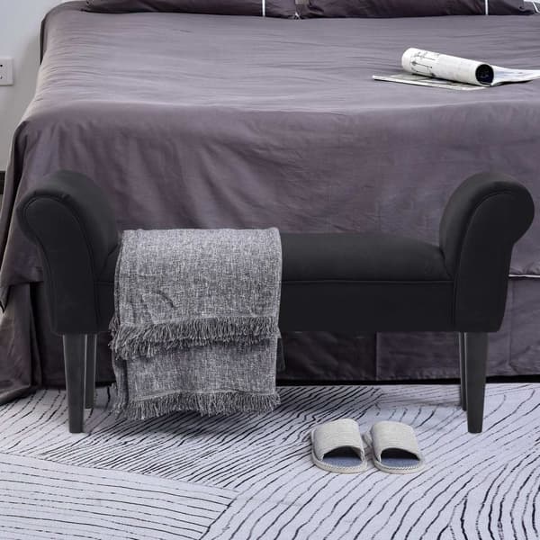 Rootz BedBench - Sort - Konstrueret træ, skum - 40,15 cm x 12,2 cm x 20,07 cm