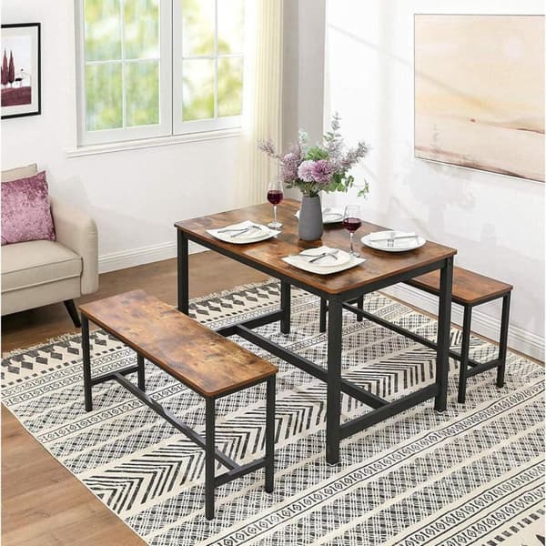 Rootz Industrial Set med 2 bordsbänkar - Matsalsbänk - 108 x 32,5 x 50 cm - Bänkar