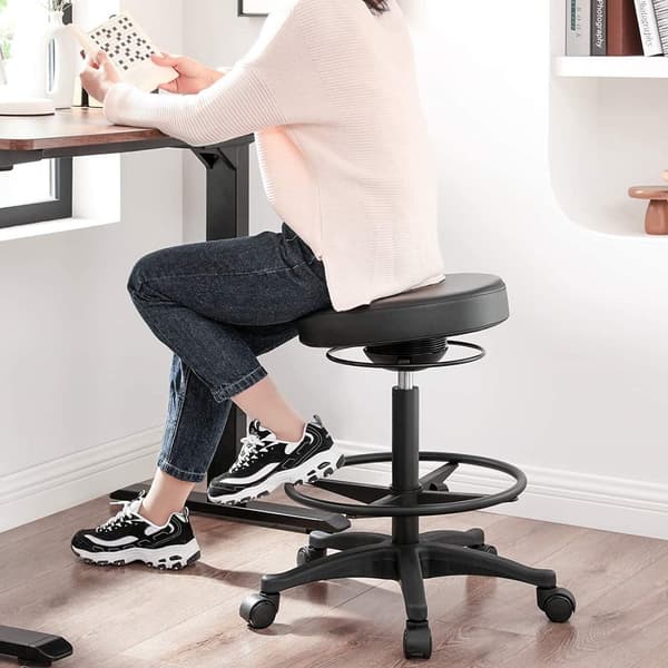 Rootz Swivel on Wheels - Taburet - Fodstøtte - Stol - Diameter 38,5 cm - Sort