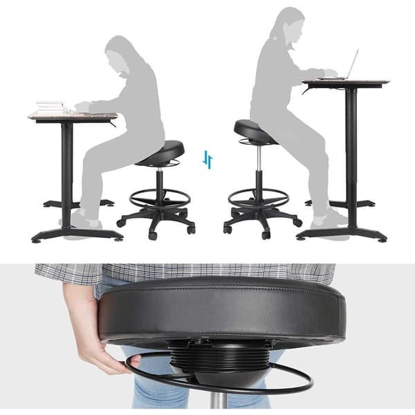 Rootz Swivel on Wheels - Taburet - Fodstøtte - Stol - Diameter 38,5 cm - Sort