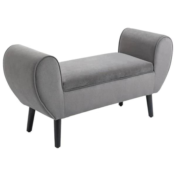 Rootz Bänk - Bänk Klädd - Armstöd Bröstbänk - Soffbänk - Grå - 118 x 42 x 66 cm