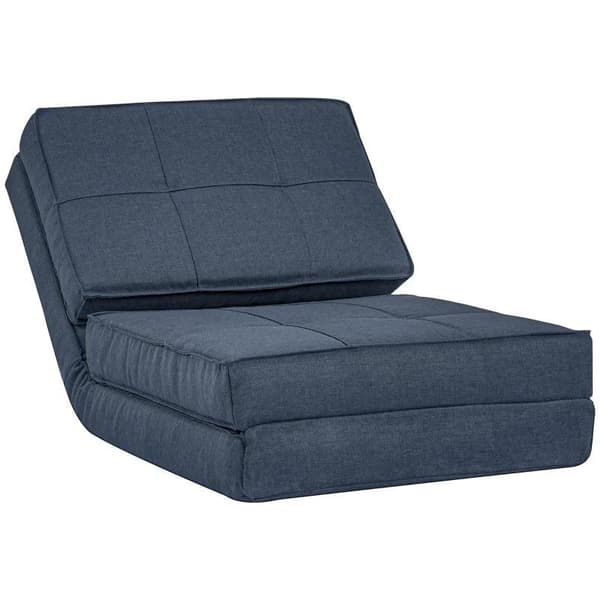 Rootz Hopfällbar Golvsoffa - Golvstol - 3-i-1 Golvsoffa - Hopfällbar fåtölj - Bäddsoffa - Enkel bäddsoffa - Mörkblå - 61 x 73 x 58 cm