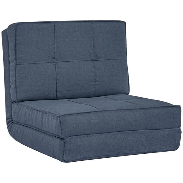 Rootz Hopfällbar Golvsoffa - Golvstol - 3-i-1 Golvsoffa - Hopfällbar fåtölj - Bäddsoffa - Enkel bäddsoffa - Mörkblå - 61 x 73 x 58 cm