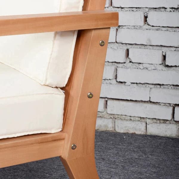 Rootz Fåtöljer - 2 Trädgårdsstolar - Trädgårdssoffa - Med sittdynor - Trä/Polyester/Skum - Brun/Beige - 66 x 77,5 x 74,5 cm