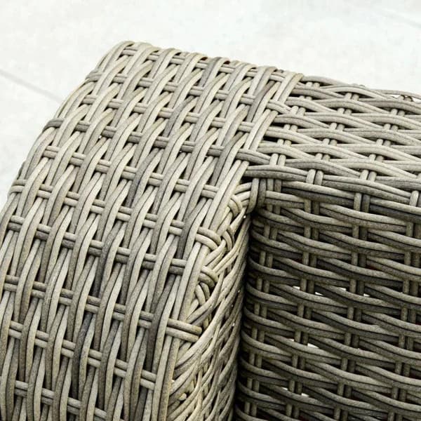 Rootz Polyrattan Havemøbelsæt - Havemøbler - Havesæt - Loungesæt - Loungemøbler med sidebord - Aluminiumshynder - Lysegrå/beige - 208L x 90W x 75H cm