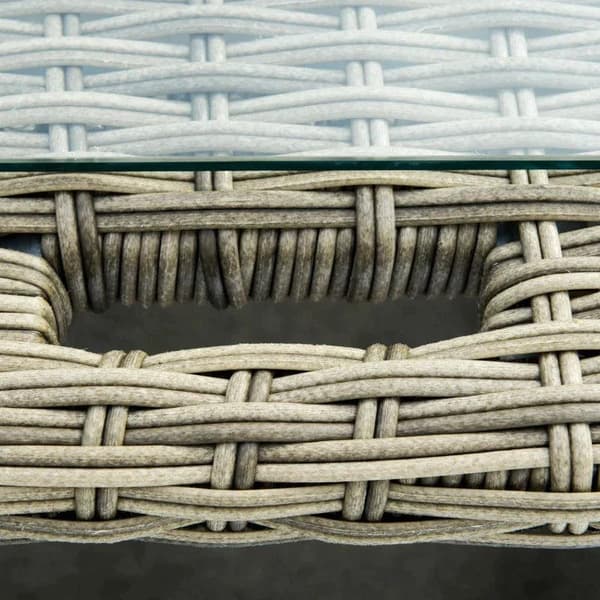 Rootz Polyrattan Havemøbelsæt - Havemøbler - Havesæt - Loungesæt - Loungemøbler med sidebord - Aluminiumshynder - Lysegrå/beige - 208L x 90W x 75H cm