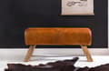 Miniatyrbild 4 av 7: Rootz Design sittbänk äkta läder Brun 90 x 30 x 43 cm Snurrstolsbänk läderbänk Pall Garderobsbänk Pall