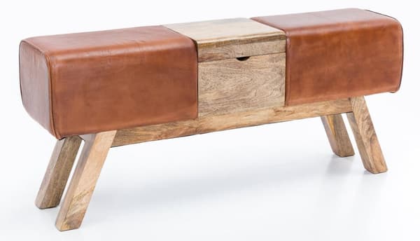 Rootz Design Bænk Brun Opbevaringsboks 120 x 29 x 53 cm Kommode - Taburet Garderobebænk skammel