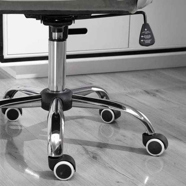 Rootz drejestol - grå - fløjl, skum, nylon - 23,42 cm x 23,81 cm x 37,4 cm