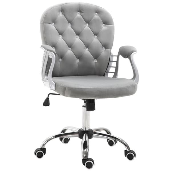 Rootz drejestol - grå - fløjl, skum, nylon - 23,42 cm x 23,81 cm x 37,4 cm