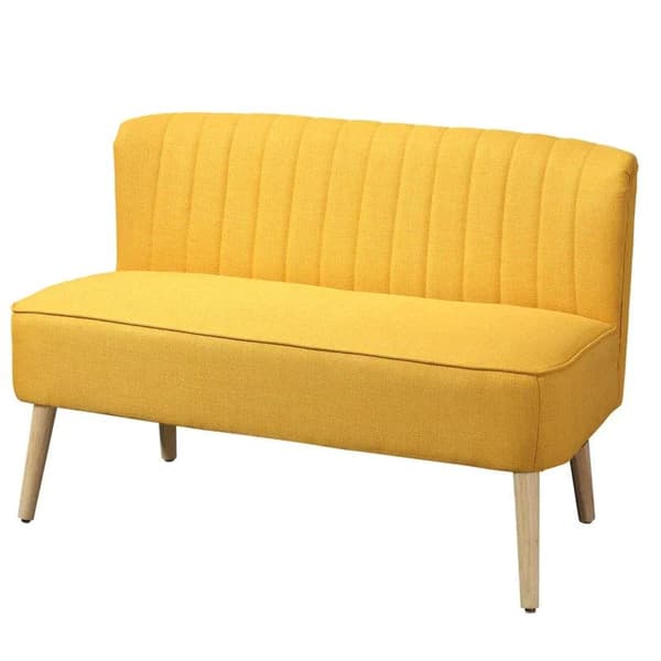 Rootz Soffa - 2-sits tygsoffa - Soffa - Loungesoffa - Gul - 117 x 56,5 x 77 cm