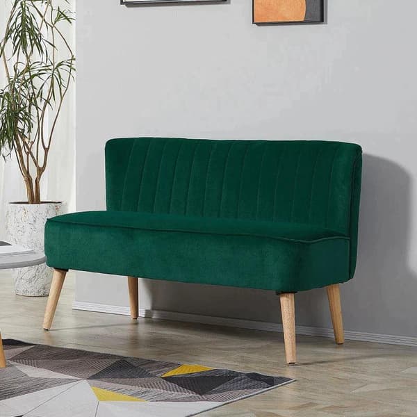 Rootz Soffa - 2-sits Tyg soffa - Soffa - Lounge Soffa - Mörkgrön - 117 X 56,5 X 77 Cm