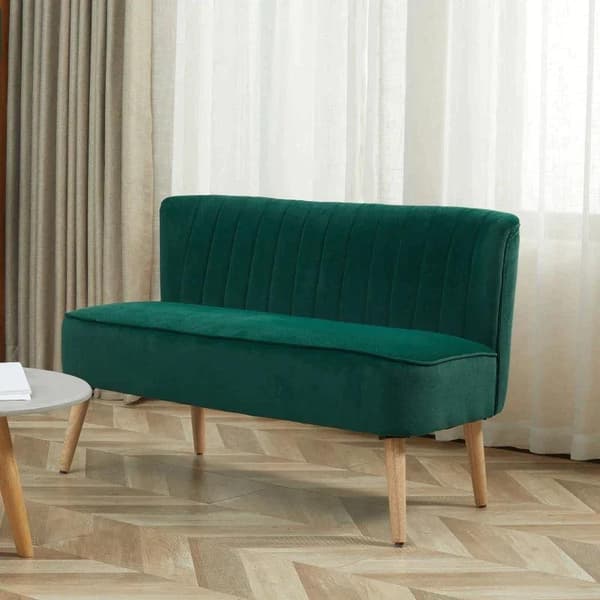 Rootz Soffa - 2-sits Tyg soffa - Soffa - Lounge Soffa - Mörkgrön - 117 X 56,5 X 77 Cm