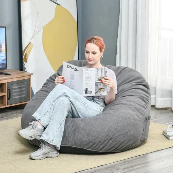 Rootz Beanbag - Sofa Beanbag - Golvstol - Mörkgrå