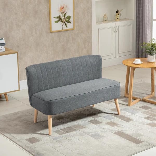 Rootz Soffa - Soffa Sittplatser - 2-sits Soffa - Lounge Soffa - Ljusgrå - 117 x 56,5 x 77 cm