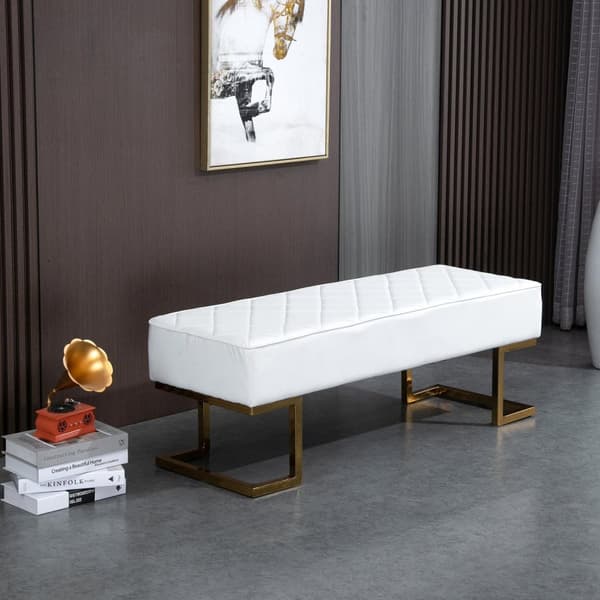 Rootz Soveværelse Sofa - Sovesofa - Metal - Hvid/Guld - 120 x 43 x 42 cm