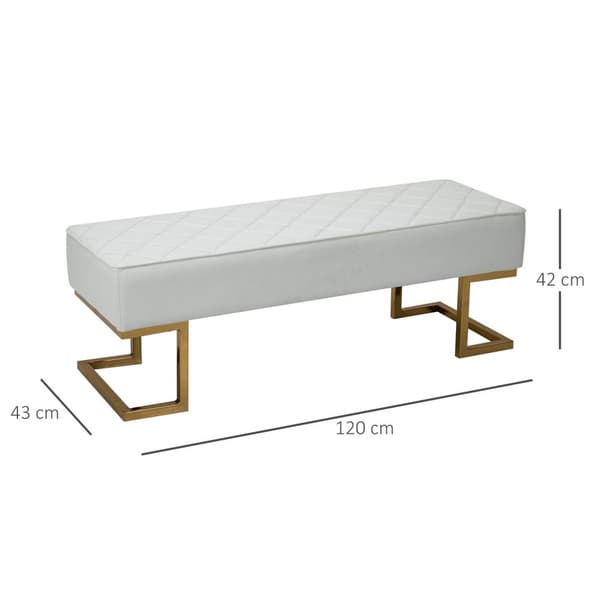 Rootz Soveværelse Sofa - Sovesofa - Metal - Hvid/Guld - 120 x 43 x 42 cm