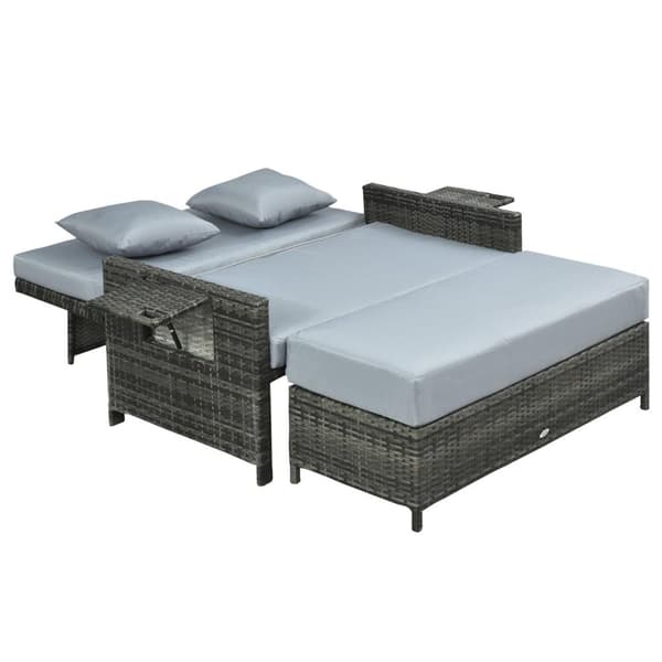 Rootz Lounge Soffa 2-Sits - Grå - Pe, Metall, Polyester - cm x 50,59 cm x 36,61 cm