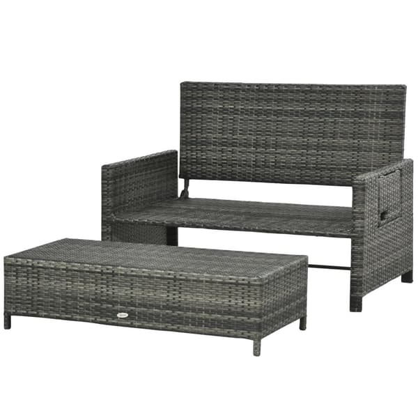 Rootz Lounge Soffa 2-Sits - Grå - Pe, Metall, Polyester - cm x 50,59 cm x 36,61 cm