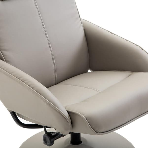 Rootz Relax fåtölj - Ergonomisk - Fotstöd - Konstläder - 78 x 71 x 101 cm - Grå