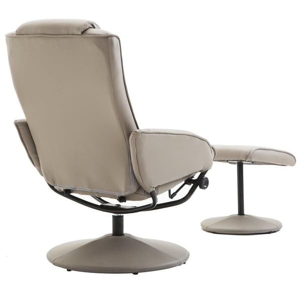 Rootz Relax fåtölj - Ergonomisk - Fotstöd - Konstläder - 78 x 71 x 101 cm - Grå