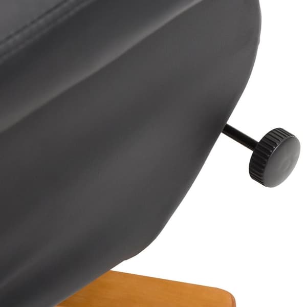 Rootz Relax stol - Fotstöd - Fotpall - Konstläder - Massivt trä - Liggfunktion - 80 x 86 x 99 cm - Svart