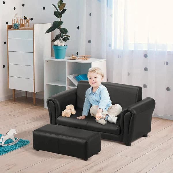 Rootz Barnsoffa - Barnfåtölj - Barnsoffa - Soffa Fåtölj - Soffa - Svart - 83 X 42 X 41 Cm