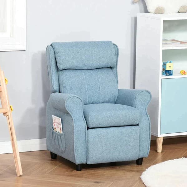 Rootz børnesofa - børne hvilesofa - børne sofa - børne lænestol - blå - 58 x 53 x 70 cm