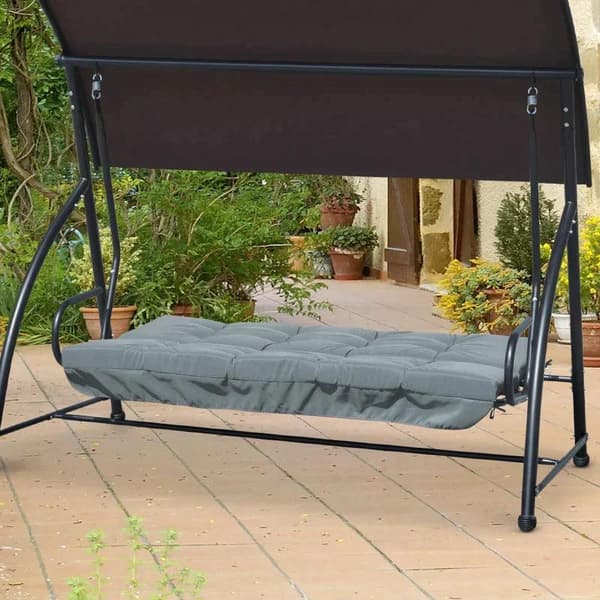 Rootz Sittdyna - Dynsats - Stolsdyna - Gungdyna - Kuddesits - Trädgårdsgungdyna - Ryggkudde Sidokudde - Mörkgrå - 170L x 100W x 8H cm