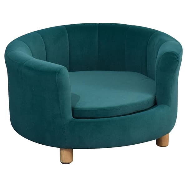 Rootz Hundesofa - Grøn - Svamp, Fløjl, Birketræ - 25,59 cm x 25,19 cm x 14,56 cm