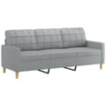 Miniatyrbillede 3 af 7: vidaXL 3-personers sofa med fodskammel 180 cm stof Lysegrå