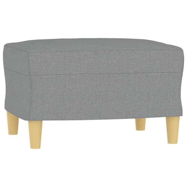 vidaXL 3-personers sofa med fodskammel 180 cm stof Lysegrå